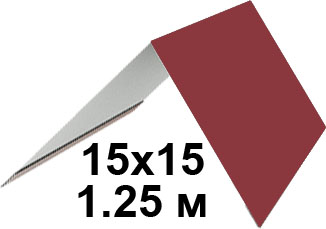 Конек кровли простой 150х150мм RAL3003 Рубин длина 1.25 метра